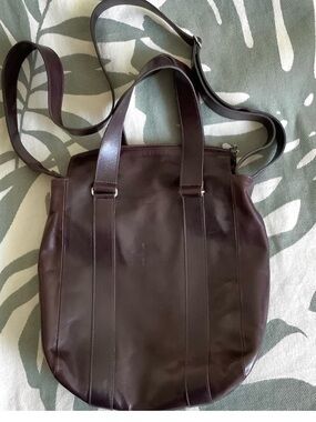 m0851 pre-owned, small week end carry all, leather, dark brown, Pumi lining